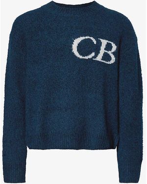 Cole Buxton Cb Logo-knit Relaxed-fit Wool-blend Jumper X - Blue