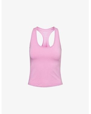 ADANOLA Racer-Back Sleeveless Jersey Vest Top - Pink