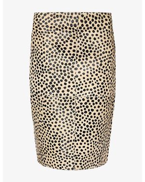RÓHE Frames Animal-Print Pony-Hair Leather Midi Skirt - Natural