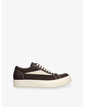 Rick Owens Vintage Nubuck-Leather Trainers - White