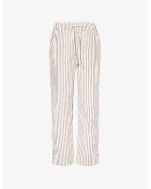 Tekla Straight-Leg Mid-Rise Organic-Cotton Poplin Pyjama Trousers - White