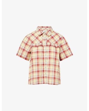 Damson Madder Tomboy Checked-Print Cotton Shirt - Pink