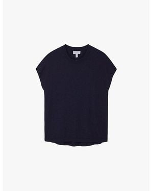 The White Company Round-Neck Short-Sleeve Cotton-Blend T-Shirt - Blue