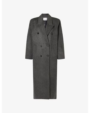 Frankie Shop Gaia Double-Breasted Wool-Blend Coat - Grey