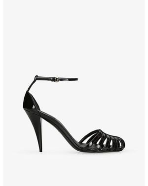 Givenchy Cage Leather Heeled Sandals - Black