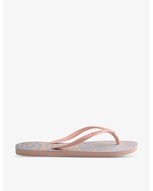 Havaianas Slim Zebra-Print Rubber Flip-Flops - Pink