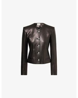 KHAITE Nara Tailored Leather Jacket - Black