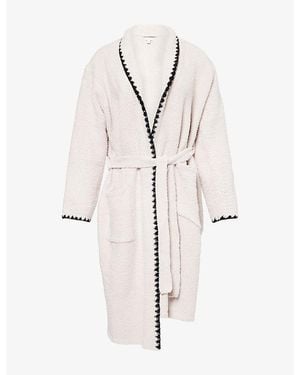 Barefoot Dreams Cozychic Blanket Stitch Robe - White