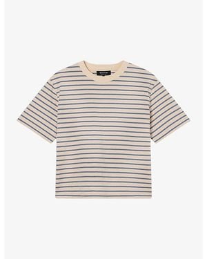 Whistles Striped Short-Sleeve Cotton T-Shirt - White