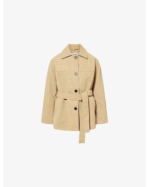 4th & Reckless Rowena Belted Faux-Leather Jacket - Natural