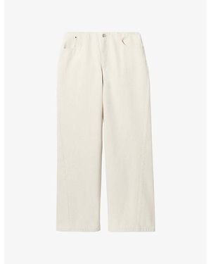 Claudie Pierlot Wide-Leg Ecru Denim Jeans - Natural