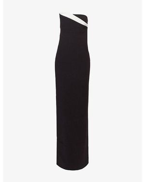 Roland Mouret Strapless Drape Crepe Gown - Black