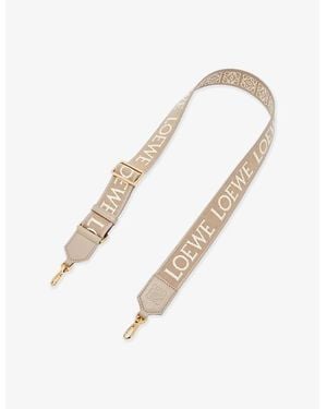 Loewe Anagram Logo-Print Cotton-Blend Bag Strap - Metallic