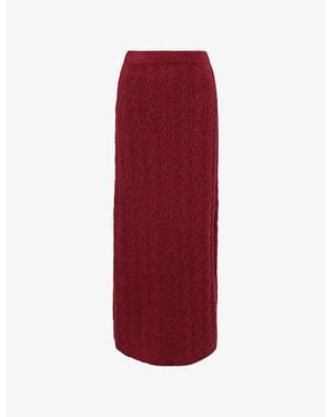 4th & Reckless Dalia Knitted Maxi Skirt - Red