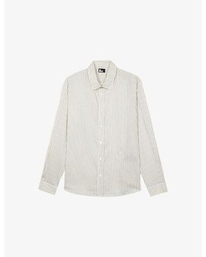 The Kooples Striped Slim-Fit Cotton Shirt - White
