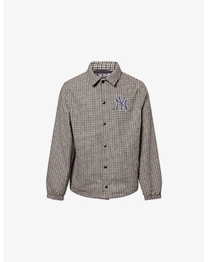 KTZ New York Yankees Mlb Check-Print Wool-Blend Jacket - Grey