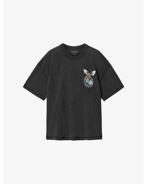AllSaints Wyvern Graphic-Print Cotton T-Shirt - Black