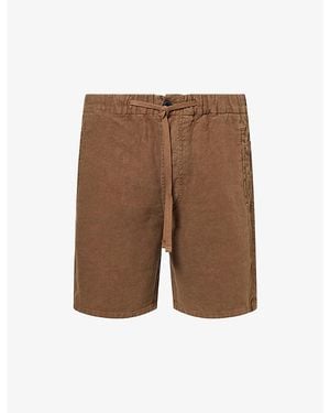 Citizens of Humanity Drawstring Relaxed-Fit Linen Deck Shorts - Brown