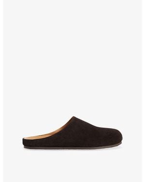 Sandro Round-Toe Suede Mules - Black