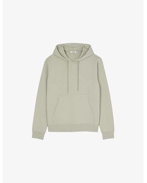 Sandro Tonal-Logo Regular-Fit Cotton-Jersey Hoody - Green