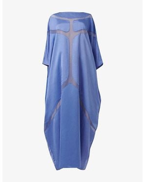 eem Organza Detail Woven Kaftan - Blue