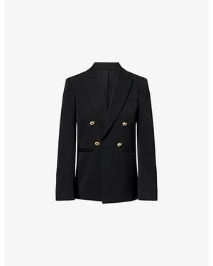 Bottega Veneta Knot Peak-Lapels Wool Jacket - Black