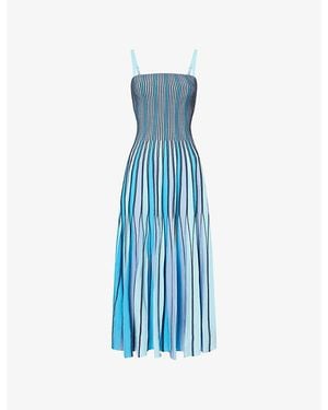 Jonathan Simkhai Soleil Striped Knit Midi Dress - Blue