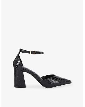 Carvela Kurt Geiger Refined Crocodile-Embossed Faux-Leather Courts - White