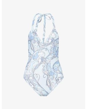 PUCCI Orchidee Printed Swimsuit - Blue