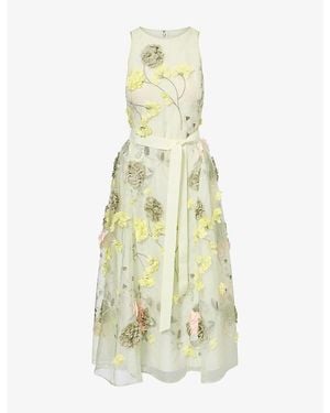 Huishan Zhang Fleur Silk Midi Dress - Yellow