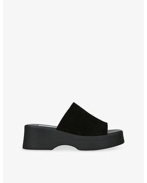 Steve Madden Slinky Heeled Suede Sandals - Black