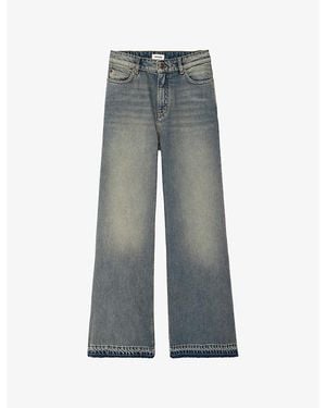 Zadig & Voltaire Eli Wide-Leg Mid-Rise Jeans - Gray