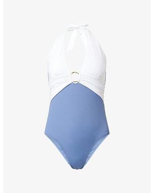 Heidi Klein Cetara Ring Halter Swimsuit - Blue