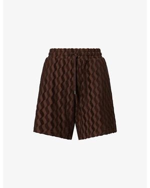 Frescobol Carioca Augusto Terry Jacquard Cotton-Blend Shorts - Brown