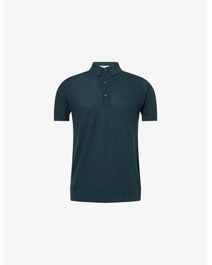 John Smedley Roth Regular-Fit Cotton-Piqué Polo Shirt - Blue