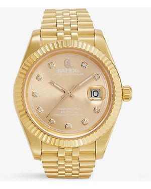 A Bathing Ape 001whj301015igld Type 6 Bapex #1 Stainless-steel Automatic Watch - Metallic