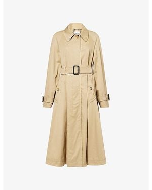 Burberry Ellingham Flared Cotton Trench Coat - Natural