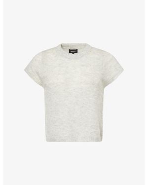 ME+EM Capped-Sleeve Merino Wool And Cashmere-Blend Top - White