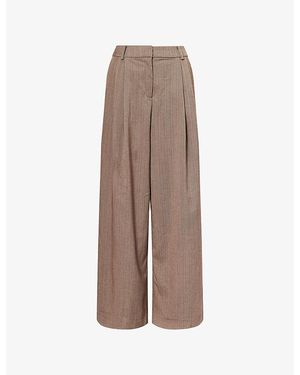 Dissh Hailey Pinstripe Woven Trousers - Brown