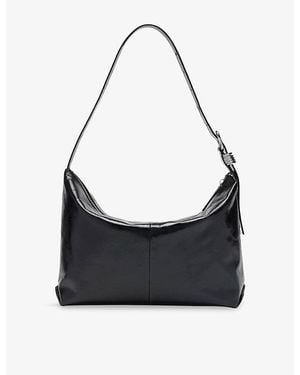 Whistles Ring-Embellished Leather Shoulder Bag - Black