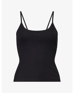Dissh Georgina Scoop-Neck Cotton-Blend Tank Top - Black