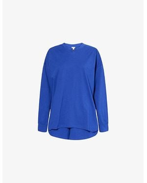 Skin Catalina Cotton-Jersey Pyjama Set - Blue