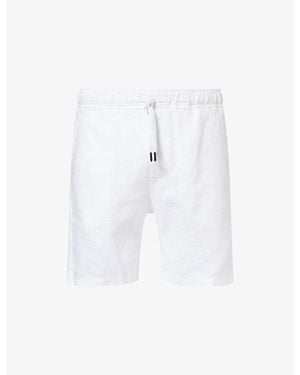 Derek Rose Vienna Drawstring Linen Shorts - White