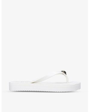 Kurt Geiger Ladies Kensington Q Two-post Rubber Flip Flops, Size: - White