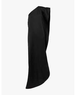 Stella McCartney Envers Asymmetric Satin Midi Dress - Black