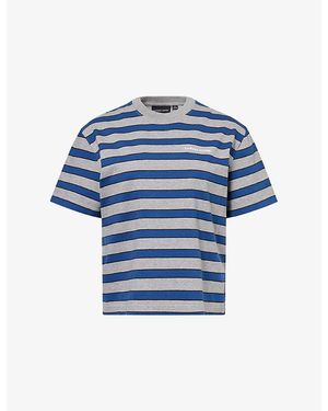 Canada Goose Roam Striped Cotton-Jersey T-Shirt - Blue
