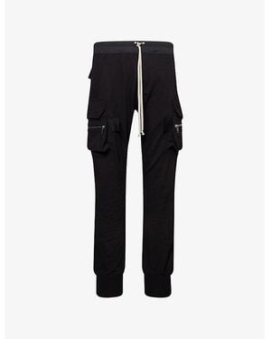 Rick Owens Mastodon Patch-Pocket Cotton-Jersey Cargo Trouser - Black