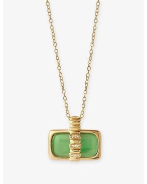 Astley Clarke Aurora Ridge 18Ct Vermeil And Chalcedony Landscape Necklace - White