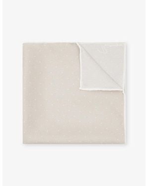 Reiss Liam Polka-Dot Silk Pocket Square - White