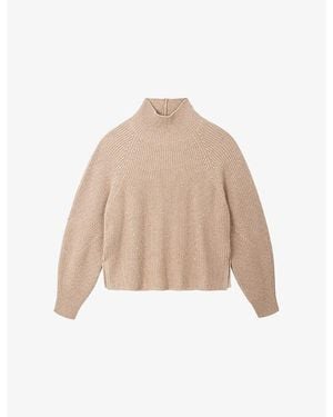 The White Company Funnel-Neck Ribbed Wool And Cashmere-Blend Jumper - Natural
